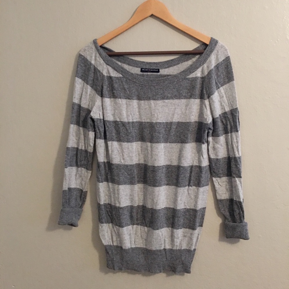 Grey striped sweater